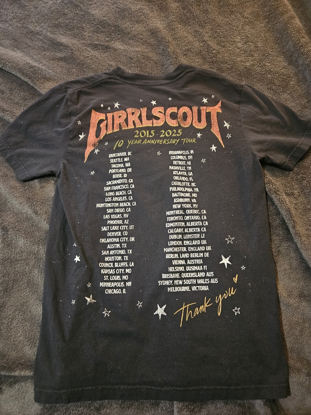 Girlscout 2015-2025 Black Graphic Tour Tee